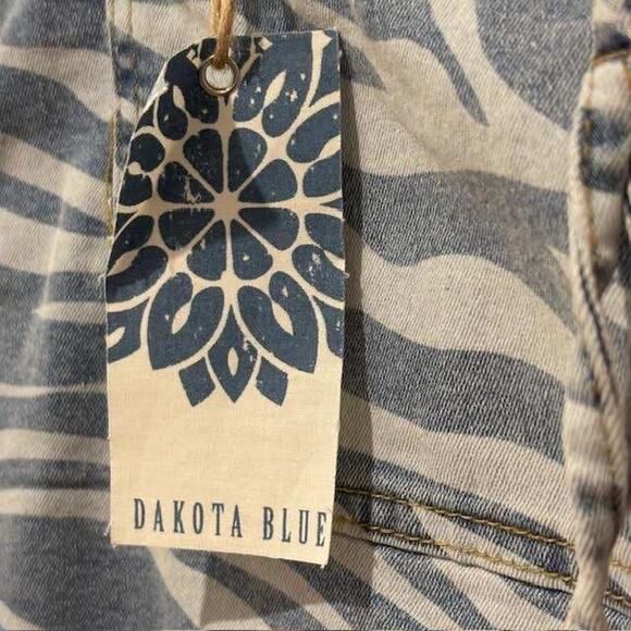 Dakota Blue Y2K Denim Zebra Frayed VINTAGE Side Ruched Mini SkirWomen's Size L - Picture 3 of 14